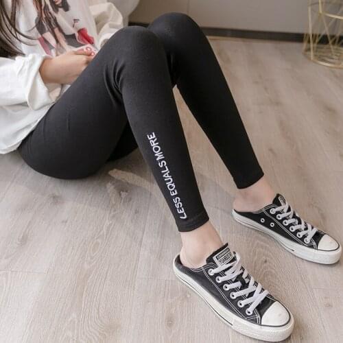 Stylish Maternity Clothes Cotton Letter Printing Maternity Leggings Stretch Slim Belly Support Pants New Arrival Pencil Pants