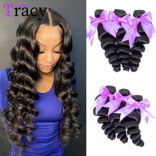 Loose Wave Bundles Human Hair Brazilian Natural Black Hair Weave 4 Remy Human Hair Bundles Deal For Black Women Hair Extensions