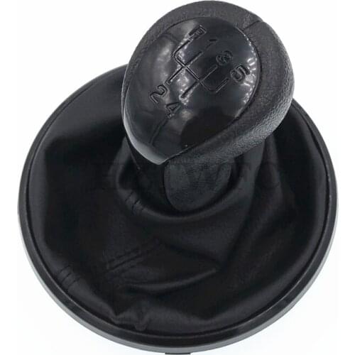 High Quality 5 Speed Black Car Gear Shift Knob With PU Leahter Boot For Skoda Fabia Roomster 2007-2010
