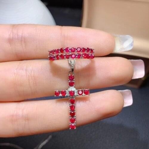 Jewelry 925 Silver Ruby Ring for Daily Wear 2mm Natural Ruby Silver Ring and Earring Brithday Gift for Young Girl