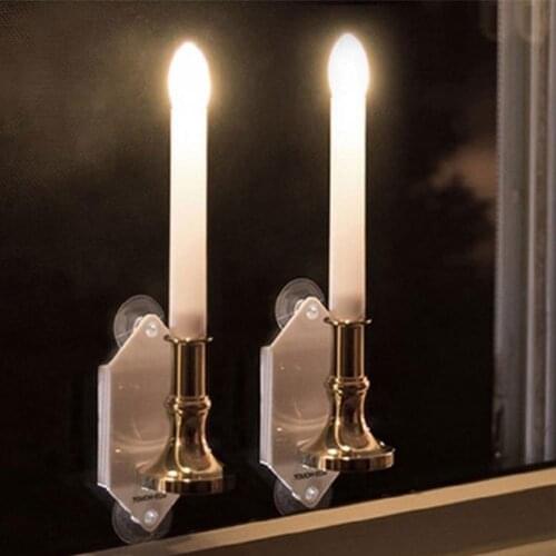 2Pcs Candle Lights Candle Holders Luxury Candlestick Realistic Looking Flameless ABS LED Decorative Solar Energy Candle Light
