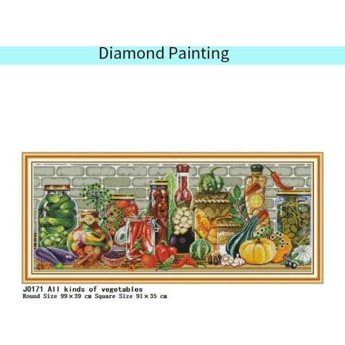 Diamond Painting 5D DIY All Kinds of Vegetables Diamond Embroidery Kit ToolFull Drill Square Round Home Decor Art Special Shaped