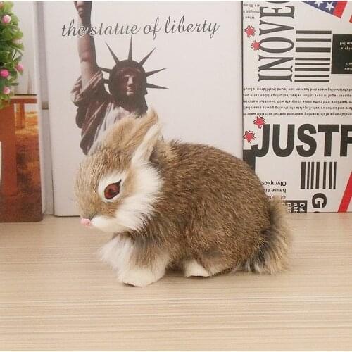 Creative small simulation rabbit toy polyethylene & furs cute brown rabbit model about 10x13x7cm 2000