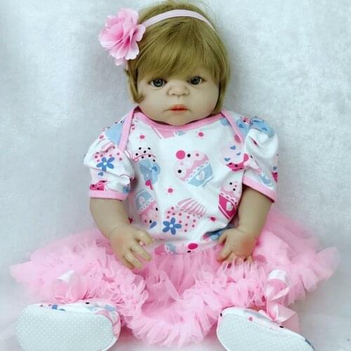 Bebe Reborn Baby Girl Doll Full Body Vinyl 22'' Silicone Alive Bath Toy Kid Gift Girl Toys For Kids