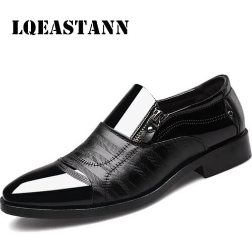 Spring New Fashion Business Formal Mens Shoes Classic Leather Mens Suit Shoes Fashion Slip-on Dress ShoesMens Oxford Shoes