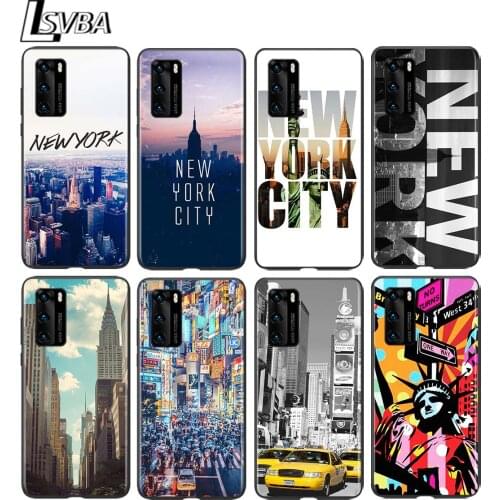 NEW YORK City for Huawei P50 P40 P30 P20 P10 Pro Lite E Plus 4G 5G P9 P8 Lite P Smart Z S Soft Black Phone Case