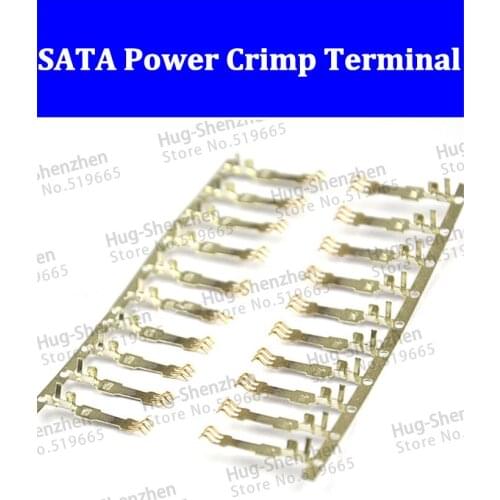 300pcs best price good quality gold plated SATA 15Pin power long leg crimp terminal