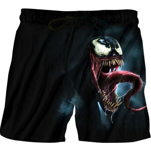 CJLM Men Beach Shorts Short Homme Dragon Rider/ Spider Venom 3D Print Bermuda Quick Dry Drawstring Boardshort Fitness Trouser