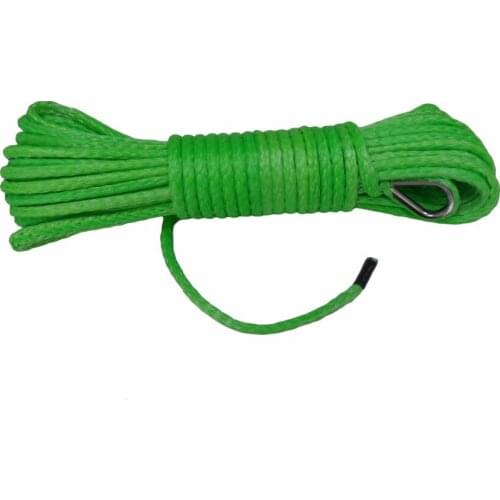 Green 4mm*15m ATV Winch Line,Synthetic Winch Cable Rope,ATV Winch Accessories,Rope for ATV Winch
