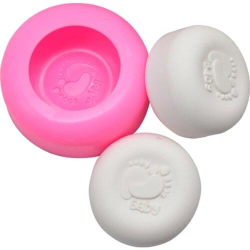 1pcs 3D Silicone Mold Footprint Soap Modeling DIY Cake Baking Mold Fondant Cookie Chocolate Soap Mold Kitchen Bakeware