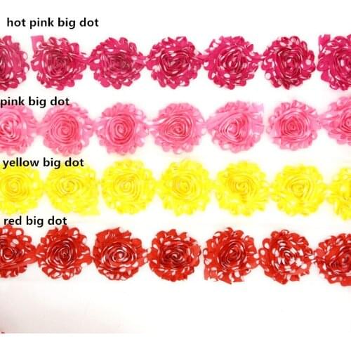 15 yards/ lot , 2.5" shabby rose chiffon flower for headwear hair accessories