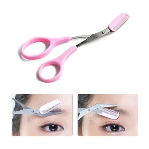 5'' Beauty Girl Lady Women Scissor comb Eyelash tool Eyebrow shear groom eye brow Trimmer cosmetic makeup hair trim