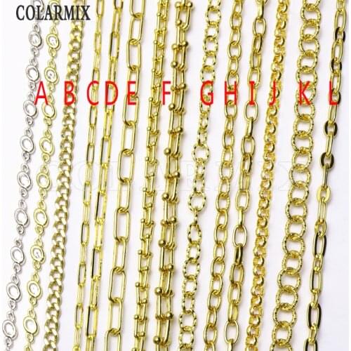 5 meters link chain multi kinds fashion open link chain mix colors clip chain accessories for women fashion jewelry chain 9633