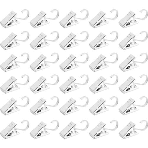 50PCS Stainless Steel Clips Hooks Clip Rings Metal Curtain Clips For Photos, DIY Crafts