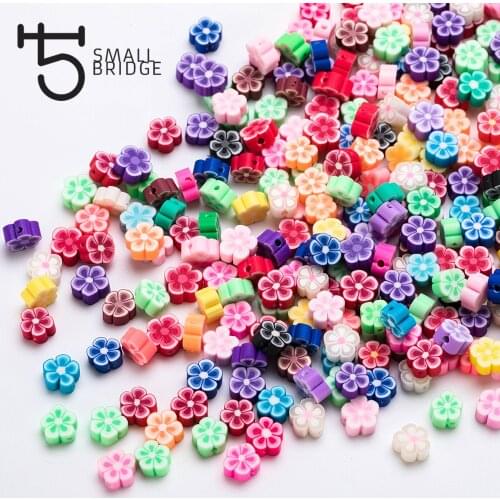 9mm Mix Color Flower Polymer Clay Beads Girl Diy Accessories for Bracelets Making Perles Loose Round Clay Beads Wholesale C201