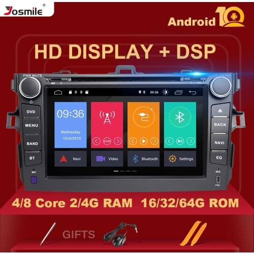 DSP 4GB 64G 2 Din Android 10 Car Multimedia DVD Player For Toyota Corolla 2007 2008 2009 2010 2011 GPS Navigation Radio Stereo