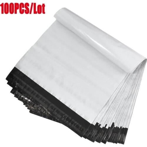 100Pcs White Poly Mailers Transparent Plastic Shipping Bag Self Sealing Adhesive Courier Bags Clothes Packaging Express Envelope