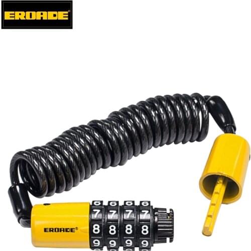 EROADE Antirust Kirsite Steel Cable Bike Lock Ultra Light Stretching Password Bicycle Accessories Sturdy Helmet Waterproof