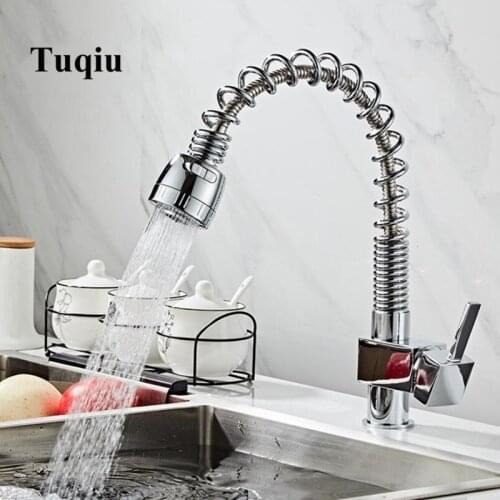 Chrome Pull Out Kitchen Spring Faucet Sink Mixer Tap 360 degree rotation kitchen mixer taps Kitchen Tap