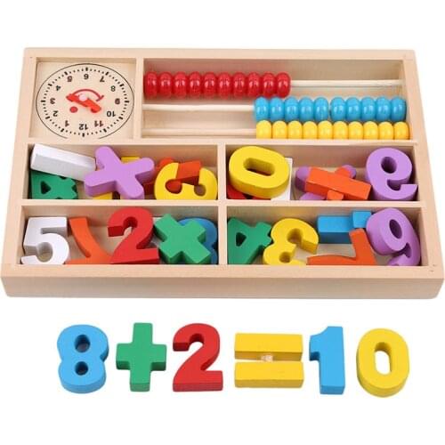 Colorful Children Wooden Mathematics Teaching Aids Initiation Toys Kids Digital Learning Education Boxes