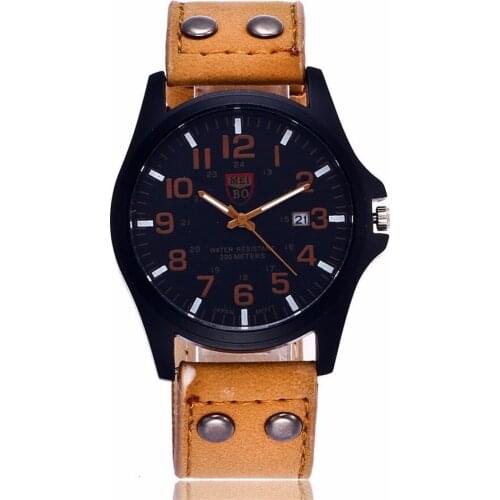 Hot Selling Men Military Watch With Calendar Luxury Male Leather Quartz Sports Watch Clock Relogio Masculino