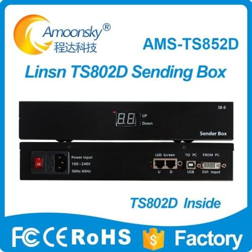 Linsn ts852d full color led display control panel sending box video sender for led panel display with ts802d sending card