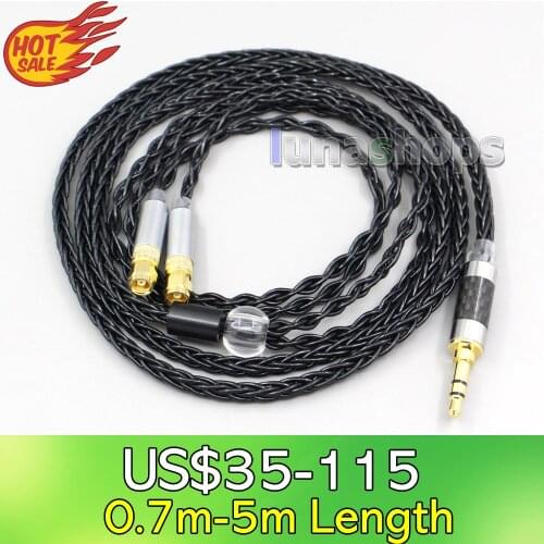 LN006600 2.5mm 4.4mm XLR 8 Core Silver Plated Black Earphone Cable For HiFiMan HE400 HE5 HE6 HE300 HE4 HE500 HE6