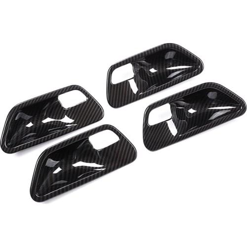 Carbon Fiber Look Car Door Handle Covers Trim for -BMW 3 4 Serises F30 F34 3GT Interior Auto Accessories