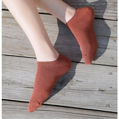 5 Pairs/Set no show socks non-slip cotton solid invisible boat socks slippers women colored women loafer socks