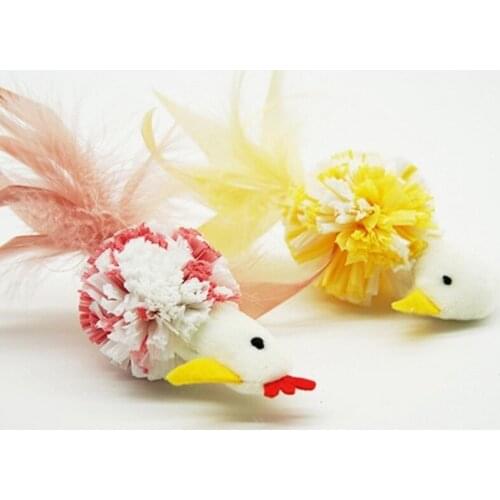 Feather Pet Cat Toys False Chick Interactive Cute Funny Plush Animal Playing Toys For Cats Kitten Toys 18cm