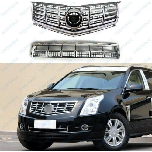 Fit For Cadillac SRX 2013 2014 2015 High quality Chrome Front Bumper Upper+Lower Grilles