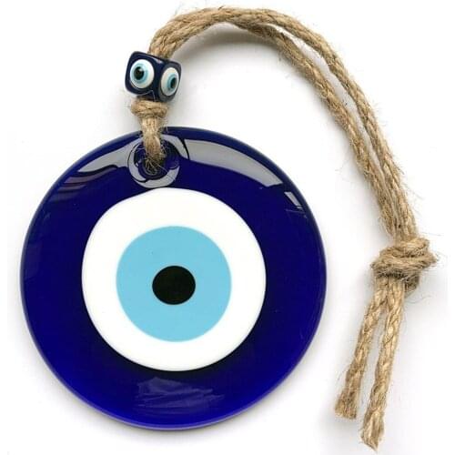 1PC Big Turkey Blue Demon Eyes Pendant Devils Eye 10cm Glass Wall Hanging Home Decorations