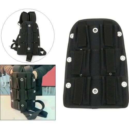 Scuba Diving BCD Weight Harness Backplate Tech Diving Back Plate Weights Plate Cushion Pad with 6 Weight Storage Pouch