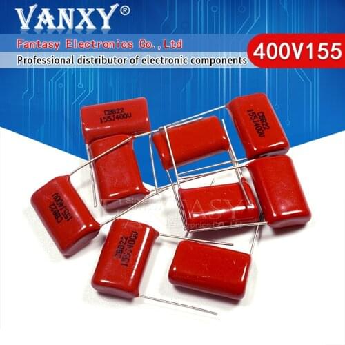 10PCS 400V155J 1.5UF Pitch 20MM 400V 155 1500nf CBB Polypropylene film capacitor