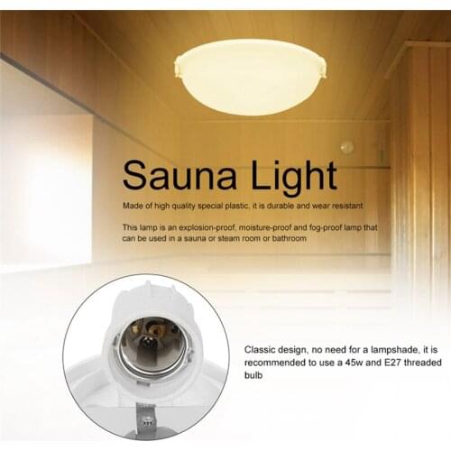 Portable Plastic Sauna Light Baby Shower Sauna Explosion-Proof Light Lamp Steam Room Anti-Fog Light for Bathroom Use