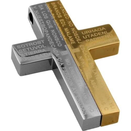 Mix Color Crucifix Pendant Stainless Steel Men Chain Necklace For Christian Jewelry Gift