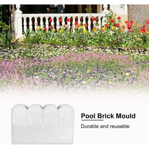 Garden Fence Concrete Stone Road Flower Bed DIY Decor Pave Making Plastic Reusable Cement Brick Mold Balcony Garden