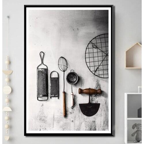 Nordic Classical Kitchen Utensils Poster and Prints Canvas Painting Modern Mural Wall Art Picture for Kitchen Room Home Decor