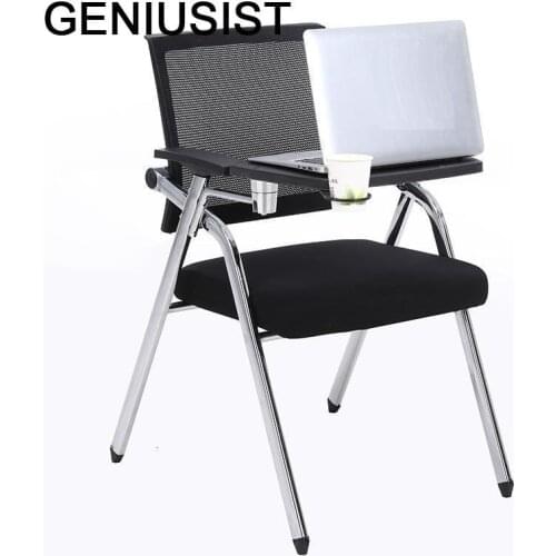 Foldable Conferencia Pegable Metal Bureau Meuble Etudiante Para Kursi Staf De Office Silla Oficina Folding Chair With Board