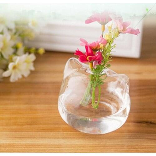 Cat Glass Vases Clear Flower Plant Terrarium Container Hanging Vase Wedding Decor Garden Ornaments Hanging Planter