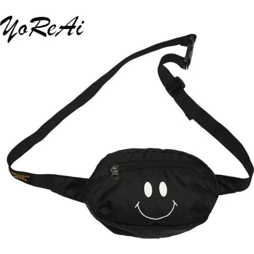 Women Waist Bag Smile Waterproof Cute pack Purse Casual Large Phone Belt Bag Pouch Travel Phone Bag Fanny Banana Bag Hip Pockets