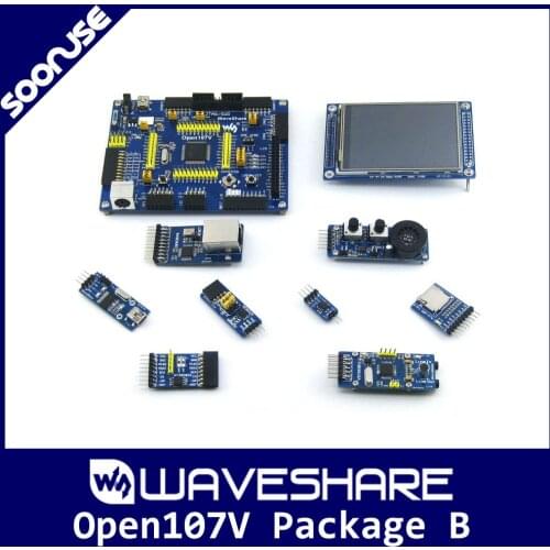 Waveshare Open107V Pack B STM32F107VCT6 STM32F107 ARM Cortex-M3 STM32 Development Board + 8 Modules