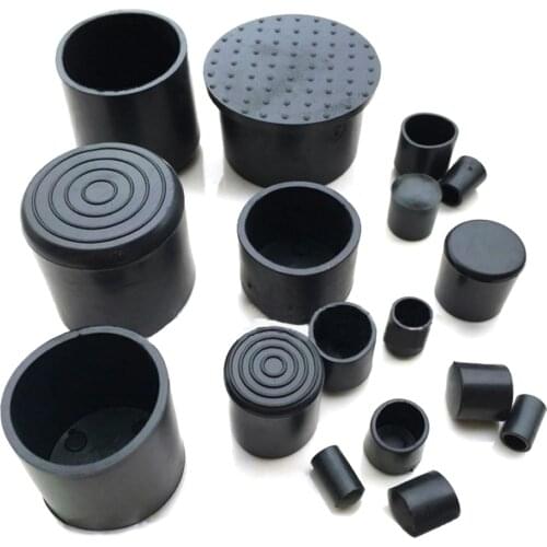 2/10PCS 6mm~63mm Black Chair Table Feet Stick Pipe Tubing End Cover Caps Cap PVC Rubber