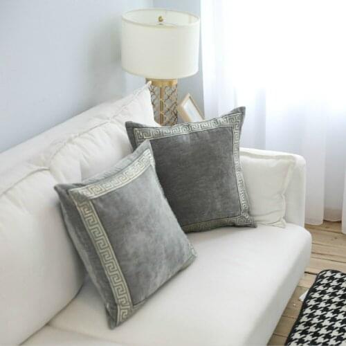 1 piece Classical Embroidery Velvet Pillow Cover Bedroom Backing Block Hotel Cushion Case Office Chair Without Filler