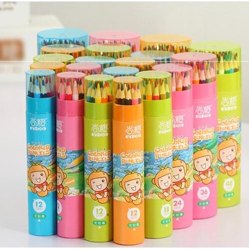 12-24-48 Colored pencil barrels color lead student graffiti Painting Color Bucket Of Painting Wood Pencils gifts stationery