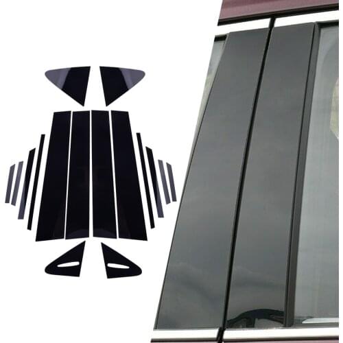 16Pcs/Set Car Door Window B Pillar Post Cover Trim Black Sticker Fit for Toyota Corolla Altis 2019 2020 2021