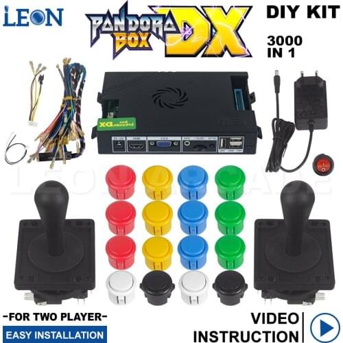3000 In 1 Pandora Box Official American Style Arcade Joystick Yellow Arcade Button Style Arcade Kit Pandora DX Hd 720p Sanwa