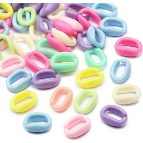 50pcs Candy Color Acrylic Oval Open Ring Connector Link For Charm Women Jewelry Making Chain DIY Keychain Accessories Wholesales