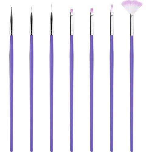 7PCS/Set Manicure Acylic Brushes Set for Nail Art Painting Brushes Dotting Design Manicure Nail Brush Kit Gel Varnishes Tools