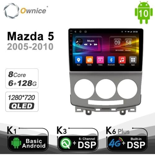 6G+128G QLED Android10.0 Octa Core Car DVD Player Auto For Mazda 5 2005 - 2010 Radio DSP SPDIF GPS 4G LTE Multimedia Headunit
